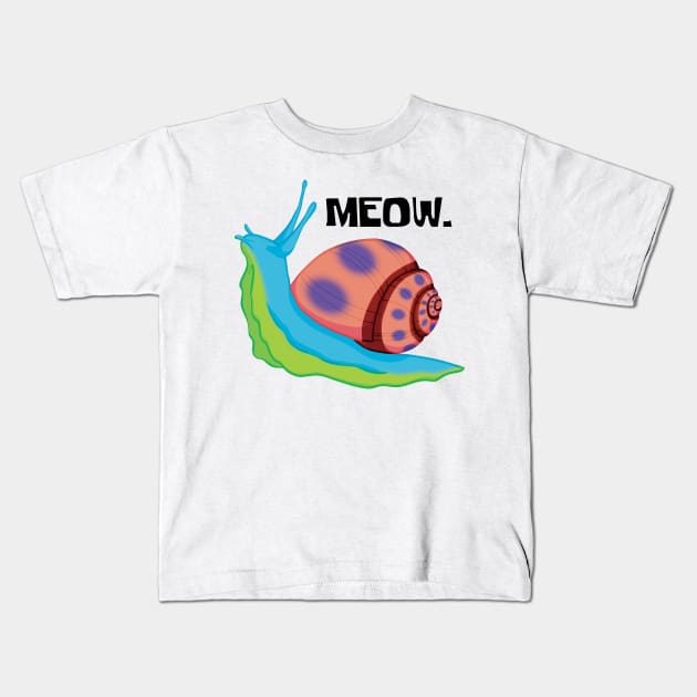 Gary The Snail - Meow. Kids T-Shirt by Gwenpai